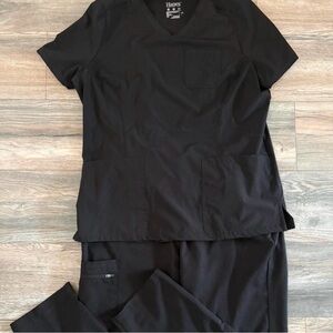 black scrub set